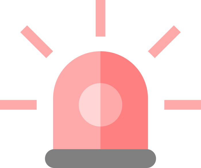 Pink siren alarm light warning icon